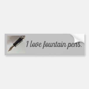 Autocollant De Voiture I Love Fountain Pens