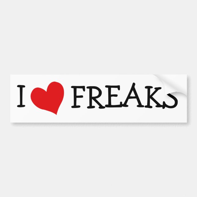 Autocollant De Voiture I Love Freaks (Devant)