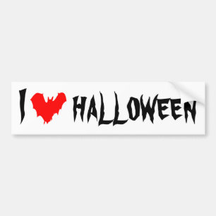 Autocollant De Voiture I Love Halloween drôle personnalisable