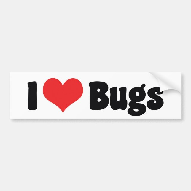 Autocollant De Voiture I Love Heart Bugs - Insectes Entomologiste (Devant)
