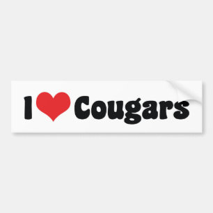 Autocollant De Voiture I Love Heart Cougars