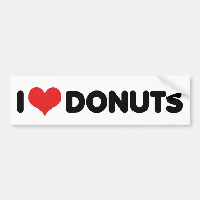 Autocollant De Voiture I Love Heart Donuts - Donut Snack Food Sugar Lover (Devant)