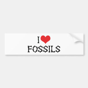 Autocollant De Voiture I Love Heart Fossils - Paléontologie Fossil Hunter