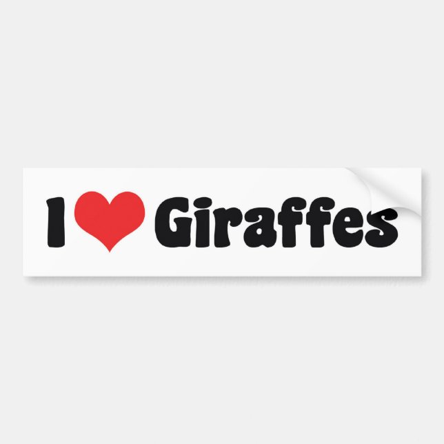 Autocollant De Voiture I Love Heart Giraffes - Giraffe Lover (Devant)