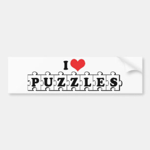Autocollant De Voiture I Love Heart Jigsaw Puzzles - Puzzle Lover