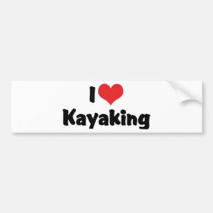 Autocollant De Voiture I Love Heart Kayaking - Rafting