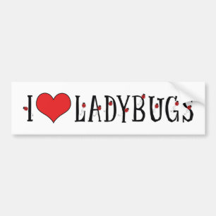 Autocollant De Voiture I Love Heart Ladybugs - Ladybug Lovers