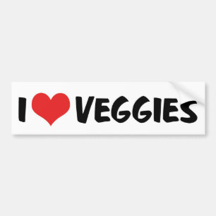 Autocollant De Voiture I Love Heart Légumes - Vegan Health Food Lover