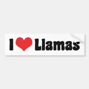Autocollant De Voiture I Love Heart Llamas