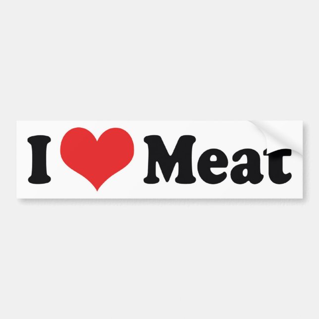 Autocollant De Voiture I Love Heart Meat - Beef Steak BBQ Lover (Devant)