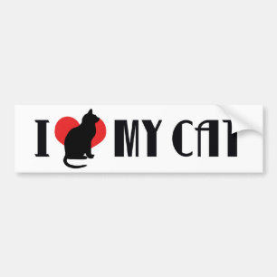 Autocollant De Voiture I Love Heart My Cat - Amoureux des chats