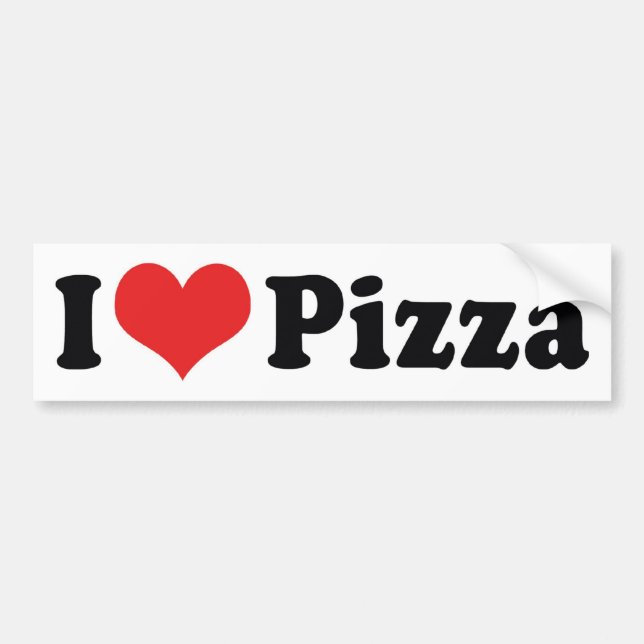 Autocollant De Voiture I Love Heart Pizza (Devant)
