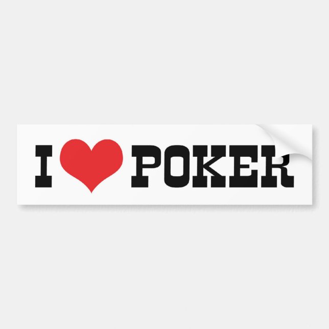 Autocollant De Voiture I Love Heart Poker - Texas Holdem Lover (Devant)
