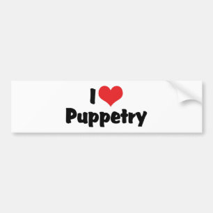 Autocollant De Voiture I Love Heart Puppetry - Ventriliquism Lover