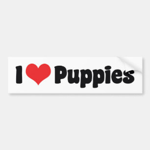 Autocollant De Voiture I Love Heart Puppies - Amoureux des chiens