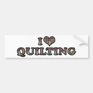 Autocollant De Voiture I Love Heart Quilting - Sewing Quilter