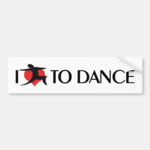 Autocollant De Voiture I Love Heart To Dance - Ballet Tango Waltz Lover