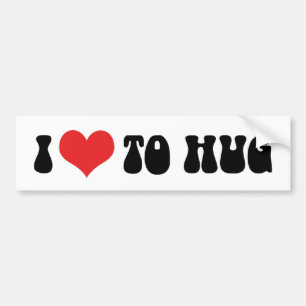 Autocollant De Voiture I Love Heart To Hug - Free Hugs