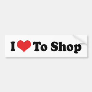 Autocollant De Voiture I Love Heart To Shop - Shopping Lover