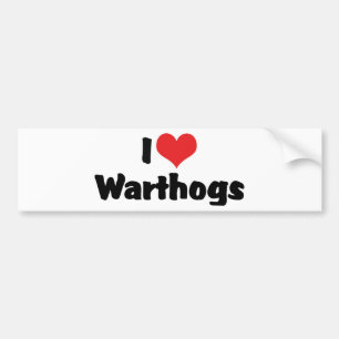 Autocollant De Voiture I Love Heart Warthogs