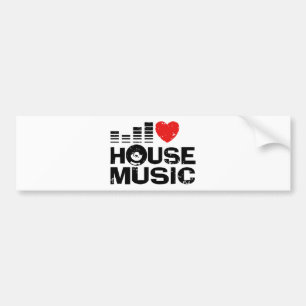 Autocollant De Voiture I Love House Music