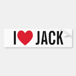 Autocollant De Voiture I Love Jack Bumper Sticker