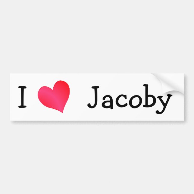 Autocollant De Voiture I Love Jacoby (Devant)