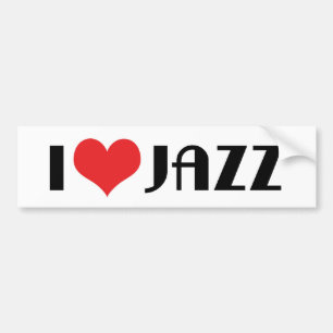 Autocollant De Voiture I Love Jazz Bumper Sticker