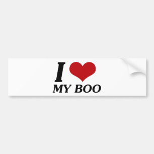 Autocollant De Voiture I Love My Boo (Coeur)