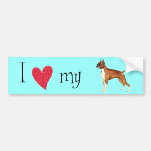 Autocollant De Voiture I Love my Boxer