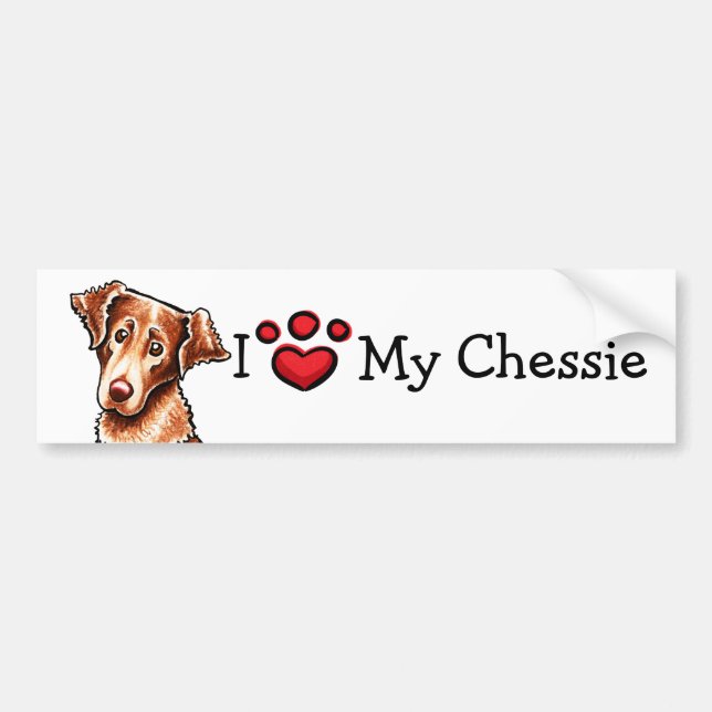 Autocollant De Voiture I Love My Chessie Chesapeake Bay Retriever (Devant)