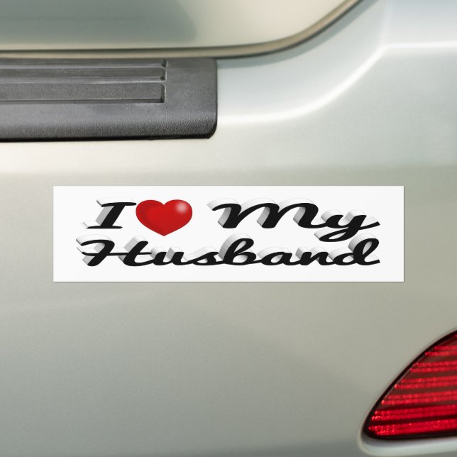 Autocollant De Voiture I Love My Husband mignon texte noir (En voiture)