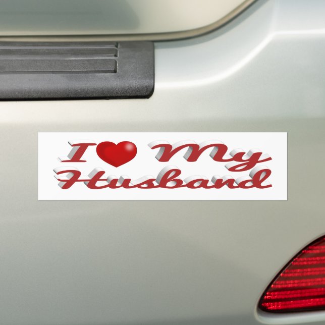Autocollant De Voiture I Love My Husband texte rouge mignon (En voiture)