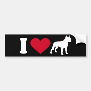 Autocollant De Voiture "I Love my Pit Bull"