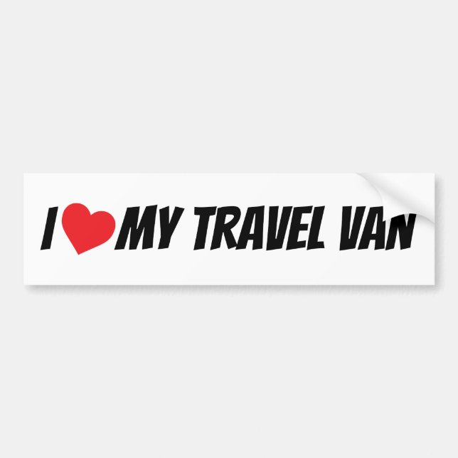 Autocollant De Voiture I Love My Travel Van Love Heart (Devant)