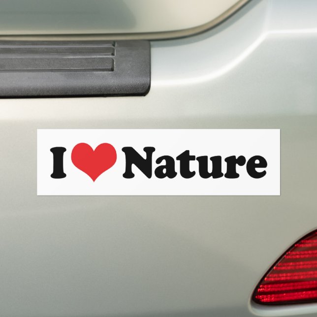 Autocollant De Voiture I Love Nature Bumper Sticker (En voiture)