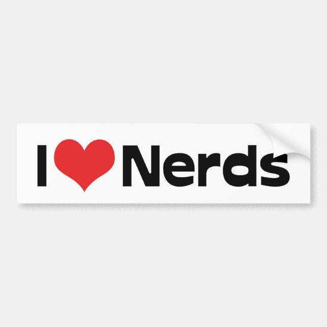 Autocollant De Voiture I Love Nerds Bumper Sticker (Devant)
