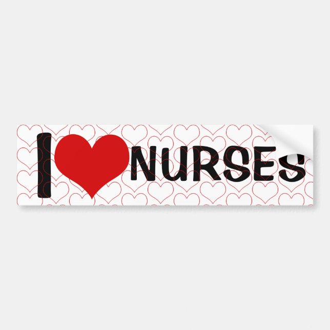 Autocollant De Voiture I Love Nurses Hearts (Devant)