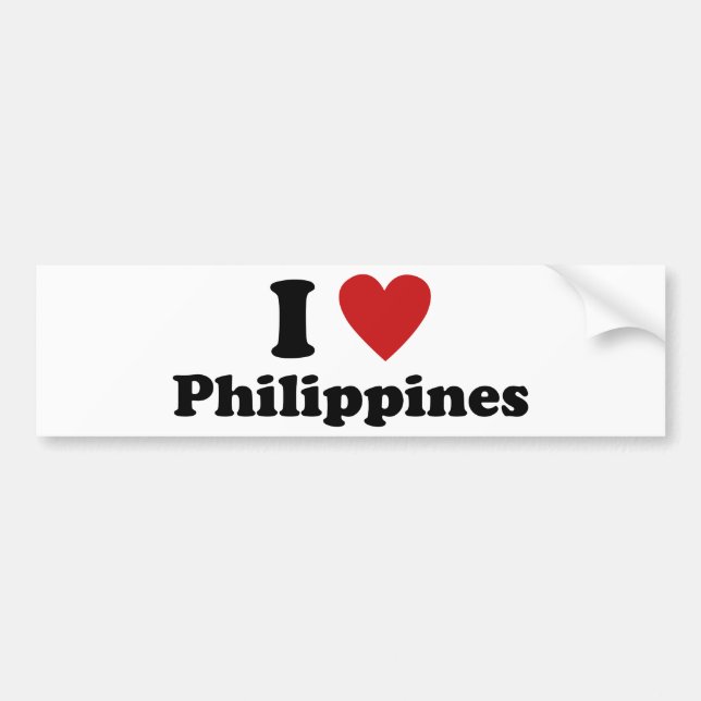 Autocollant De Voiture I Love Philippines (Devant)