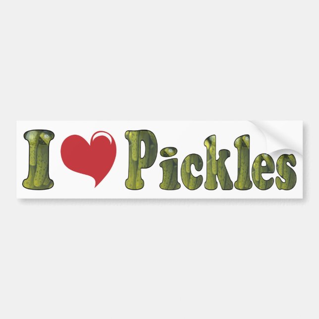 Autocollant De Voiture I Love Pickles (Devant)
