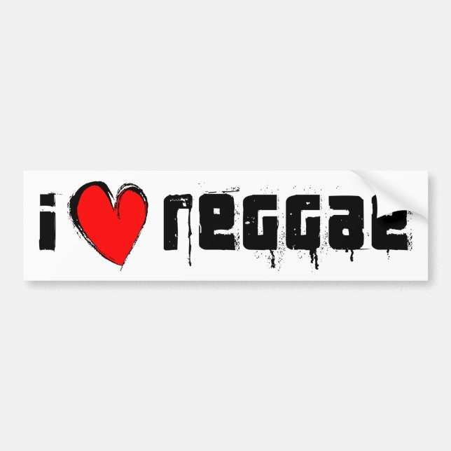 Autocollant De Voiture I Love Reggae (Devant)