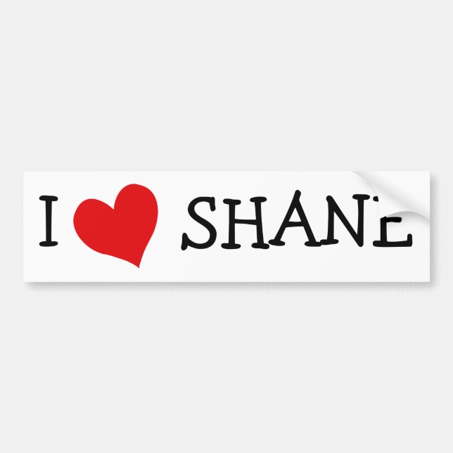 Autocollant De Voiture I Love Shane (Devant)