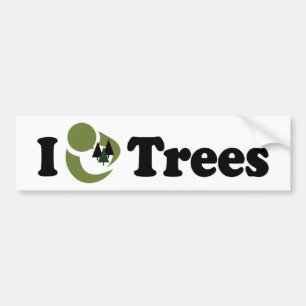 Autocollant De Voiture I Love Trees Bumper Sticker