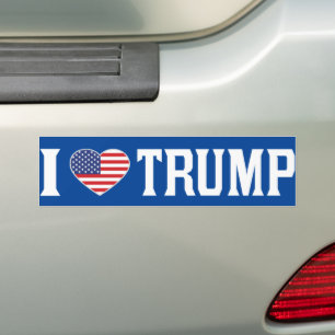 Autocollant De Voiture I Love Trump US Flag Pro-Trump