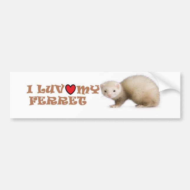 Autocollant De Voiture I Luv mon furet (Devant)