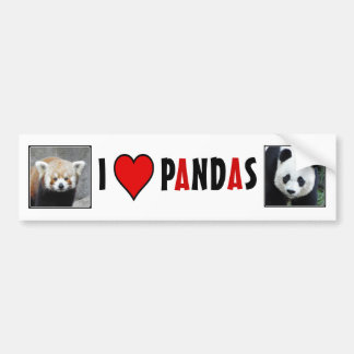 Autocollant De Voiture I PANDAS de coeur !