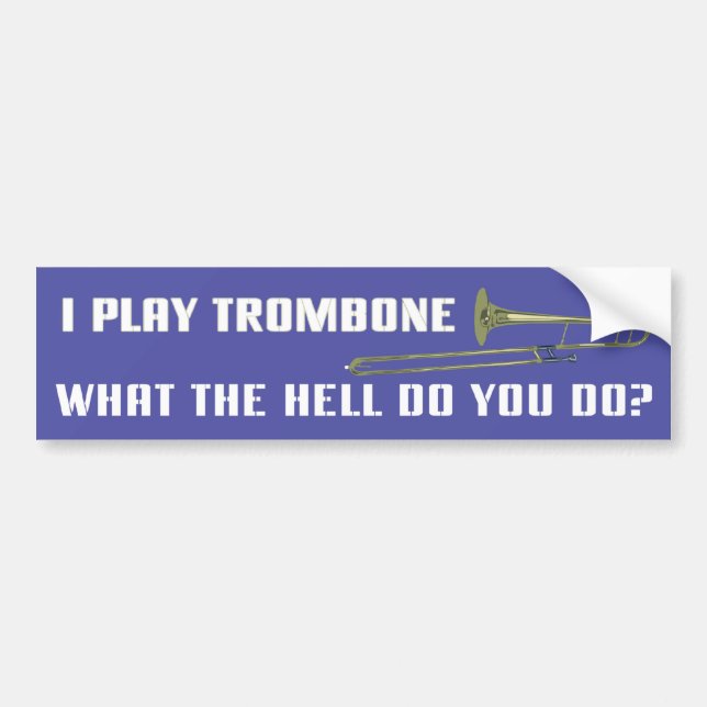 Autocollant De Voiture I Play Trombone (Devant)