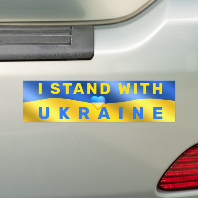 Autocollant De Voiture I Stand With Ukraine - Flag - Peace - Freedom (En voiture)