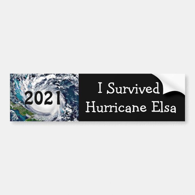 Autocollant De Voiture I Survived Hurricane Elsa 2021 (Devant)