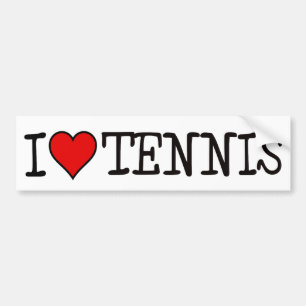 AUTOCOLLANT DE VOITURE I TENNIS DE COEUR